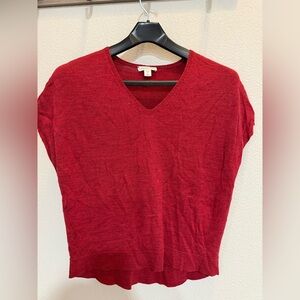 Coldwater Creek V-Neck Merino wool blend Sweater Red‎